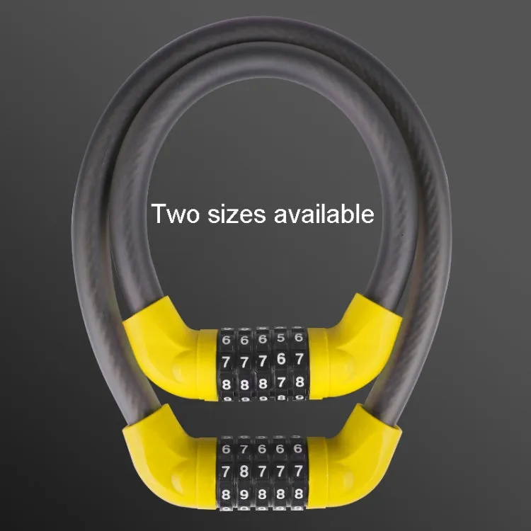 57 x 1.72cm Bicycle And Electrical Vehicle 5-Digit Combination Lock Safety Anti-Theft Cycling Lock(All Black)