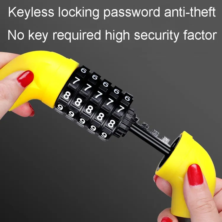 57 x 1.72cm Bicycle And Electrical Vehicle 5-Digit Combination Lock Safety Anti-Theft Cycling Lock(All Black)