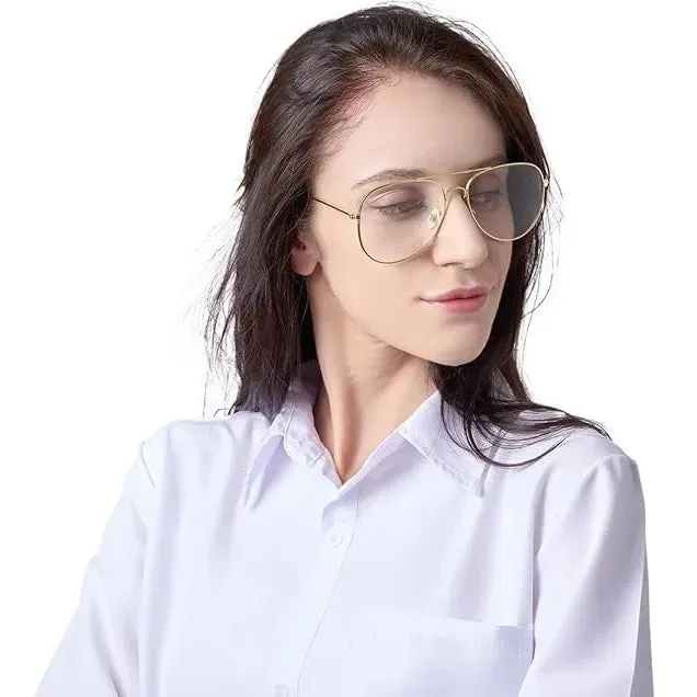 Halloween Men Costume 80s 90s Glasses Gold Frame Glasses