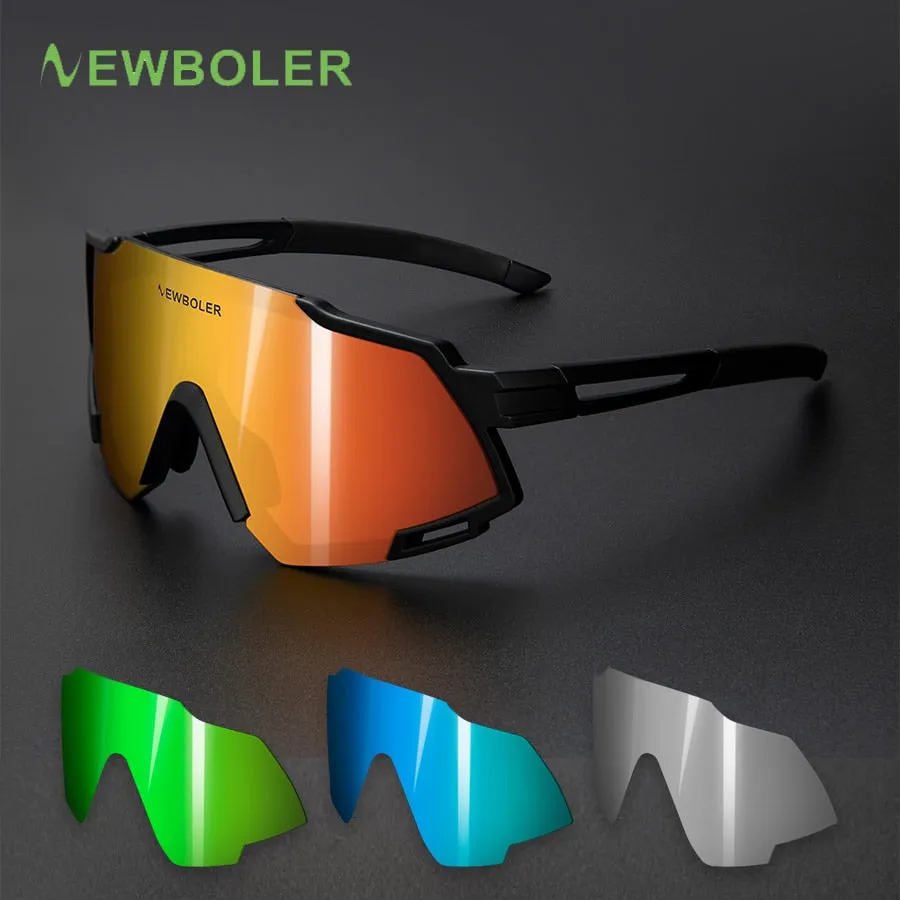 NEWBOLER 5 Lens Ultralight Sports Polarized  Bicycle Sunglasses for Men & Women