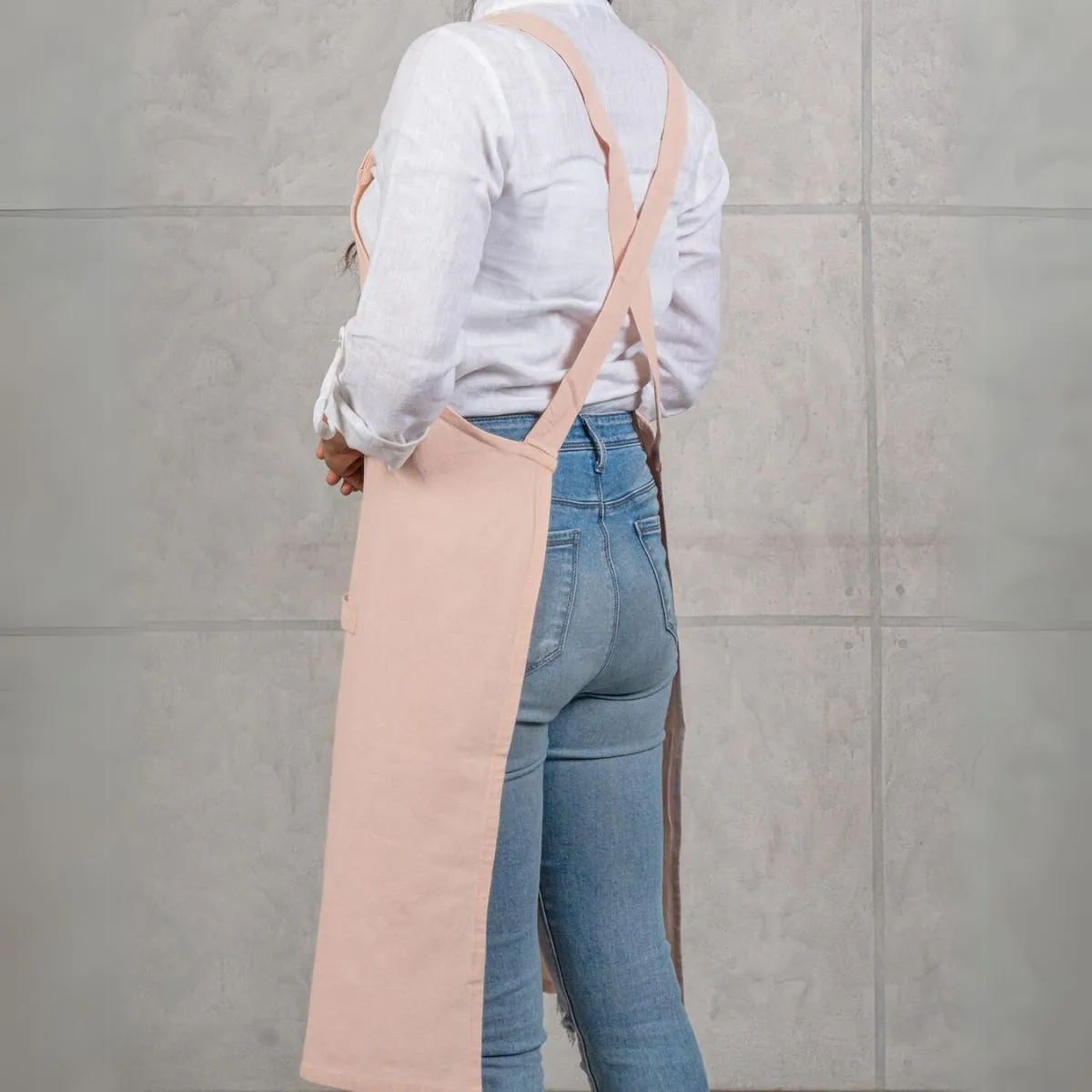No Tie Cross Back Pocketed Apron | Multi Functional | Pastel Colour | Cotton