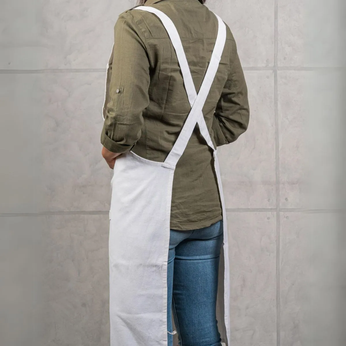 No Tie Cross Back Pocketed Apron | Multi Functional | Pastel Colour | Cotton