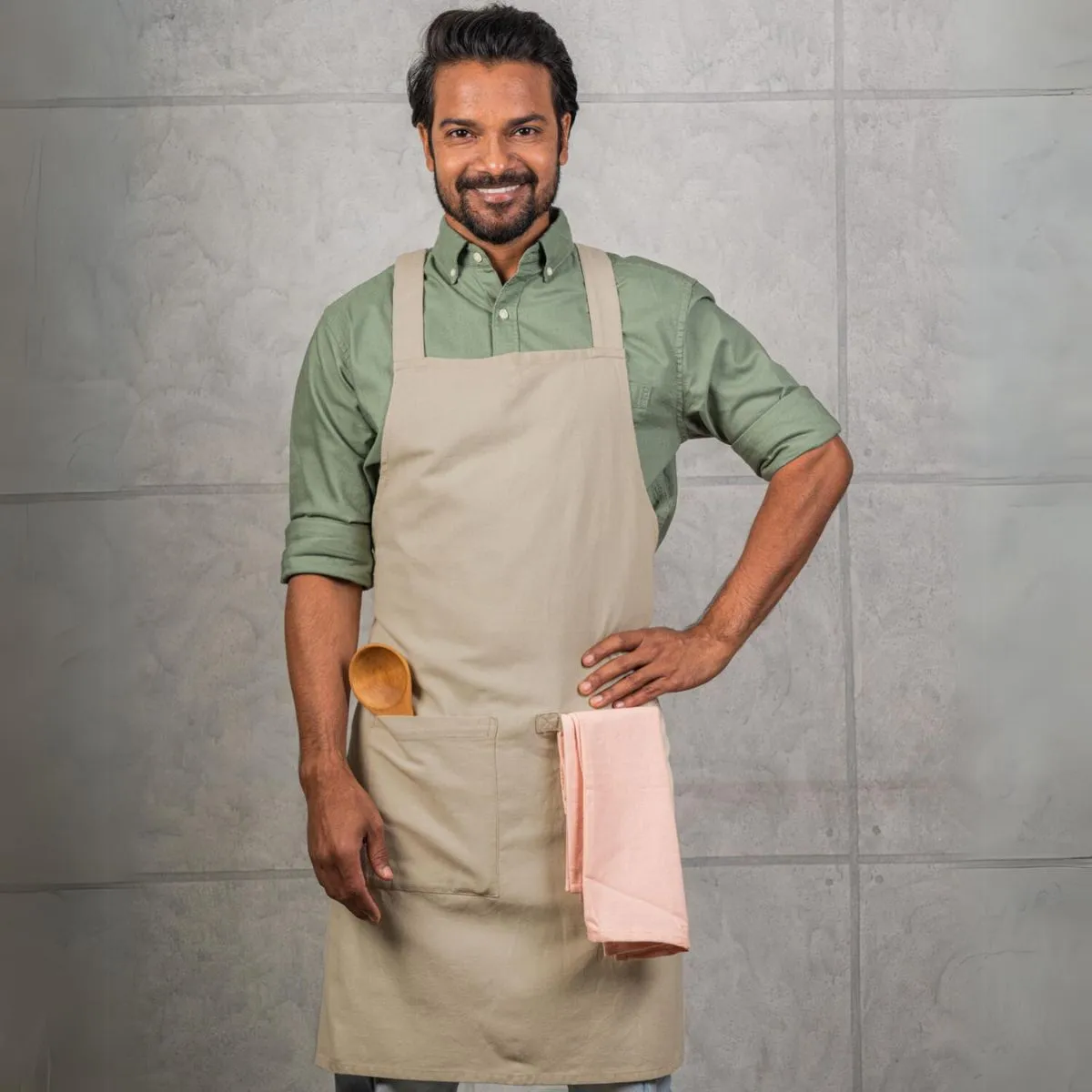 No Tie Cross Back Pocketed Apron | Multi Functional | Pastel Colour | Cotton