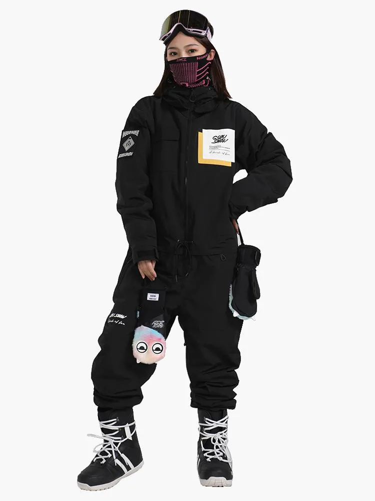 Unisex New Product Single And Double Board Thick Warm Winter Plus Size One-Piece Ski Suit