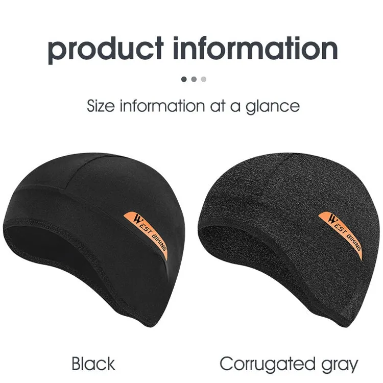 West Biking YP0201294 Summer Ice Silk Hat Riding Windproof Hood Breathable And Quick-Drying Helmet Lining Cap, Size: Free Size(Gray)